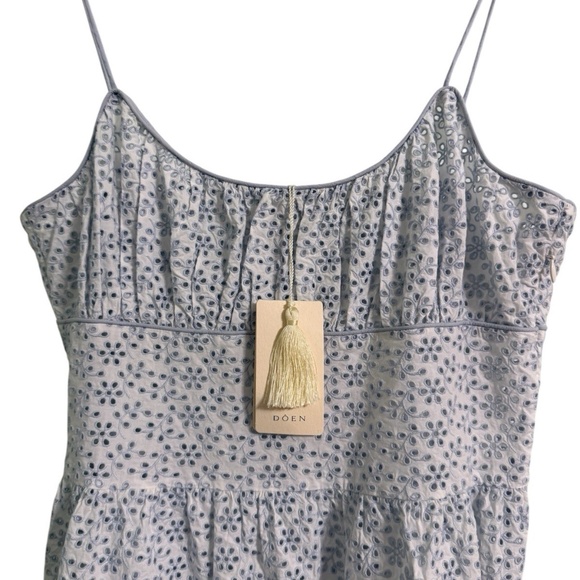NWT Doen Benoit Eyelet Midi Length Dress in Clearwater Size Medium - Picture 2 of 6